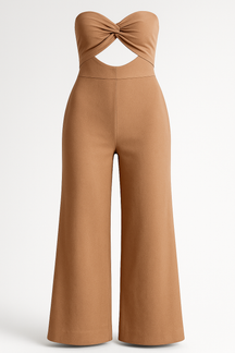 Jumpsuits en Rompers : Brenda | Dames Elegante Jumpsuit voor Elke Gelegenheid in Modder van Pantino