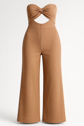 Jumpsuits en Rompers : Brenda | Dames Elegante Jumpsuit voor Elke Gelegenheid in Modder van Pantino