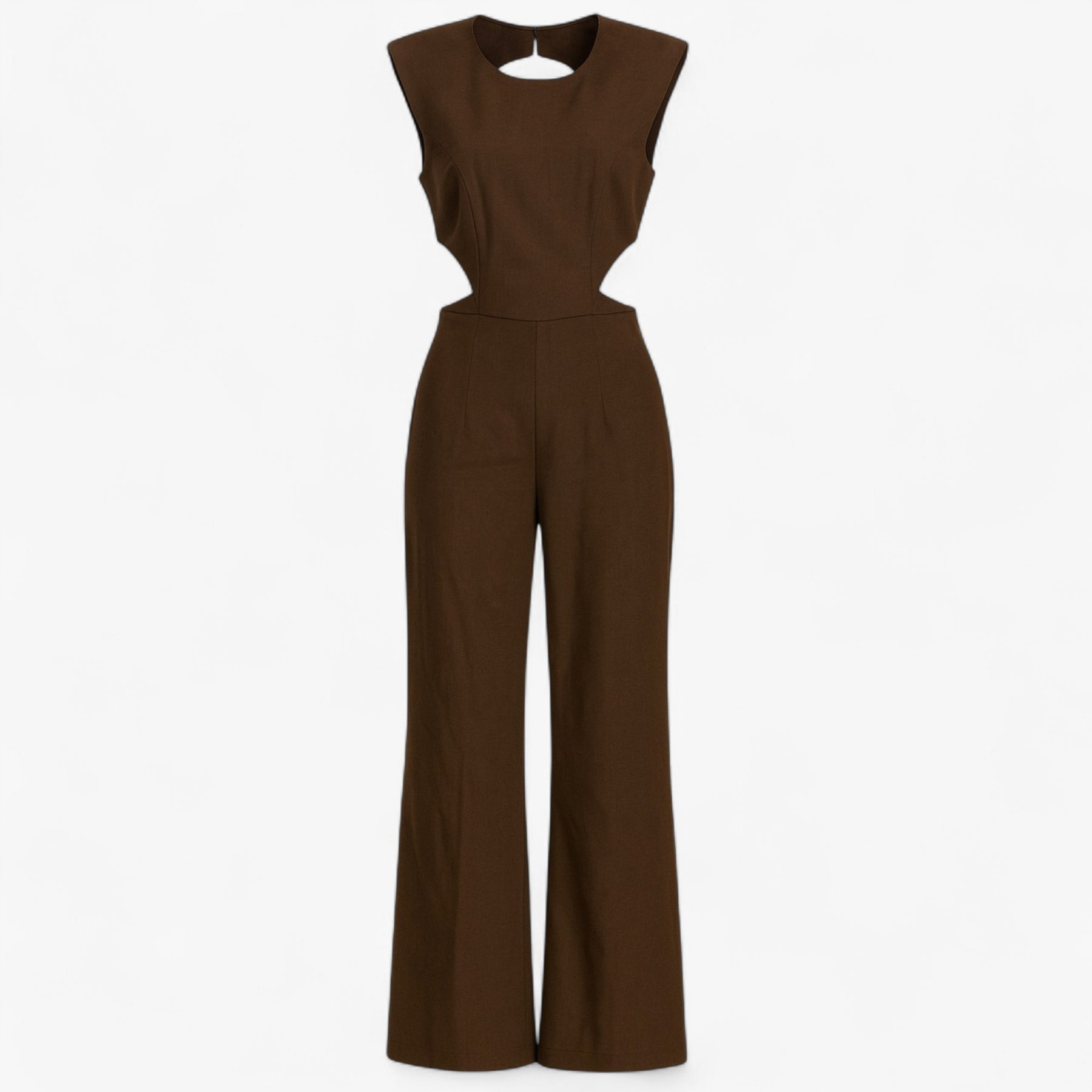 Women's Clothes : Vanna | Dames Feestelijke Jumpsuit Zwart Elegant in Bruin van Pantino