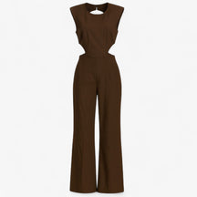 Women's Clothes : Vanna | Dames Feestelijke Jumpsuit Zwart Elegant in Bruin van Pantino