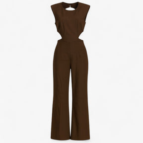 Women's Clothes : Vanna | Dames Feestelijke Jumpsuit Zwart Elegant in Bruin van Pantino