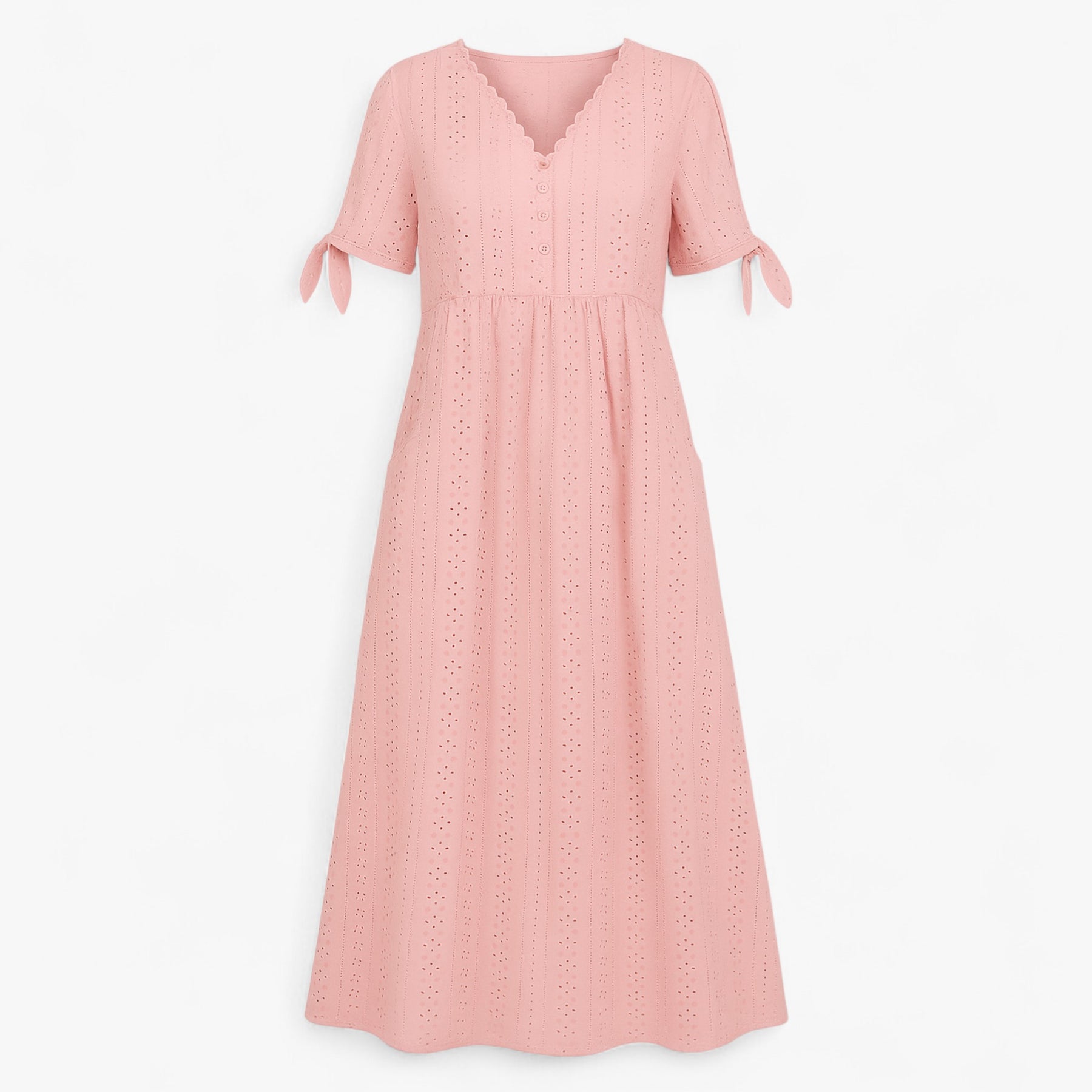 Women's Dress : Brisa | Dames Jurken Zomer V-Hals Elegant in Roze van Pantino