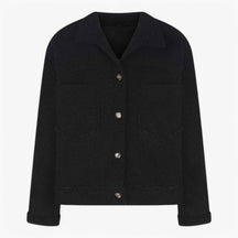 Damesbuitenjassen : Aria | Dames Kwartrits Wollen Jasje voor Koude Dagen in Zwart van Pantino