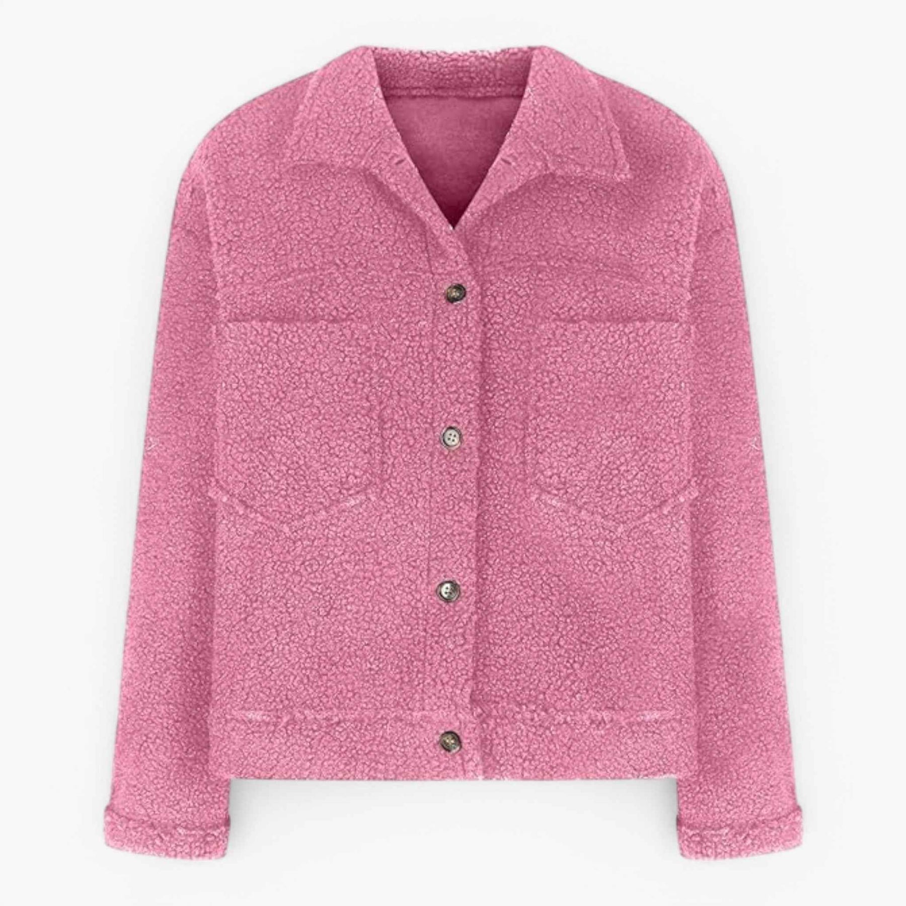 Damesbuitenjassen : Aria | Dames Kwartrits Wollen Jasje voor Koude Dagen in Roze van Pantino