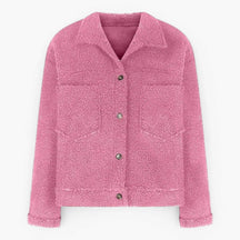 Damesbuitenjassen : Aria | Dames Kwartrits Wollen Jasje voor Koude Dagen in Roze van Pantino