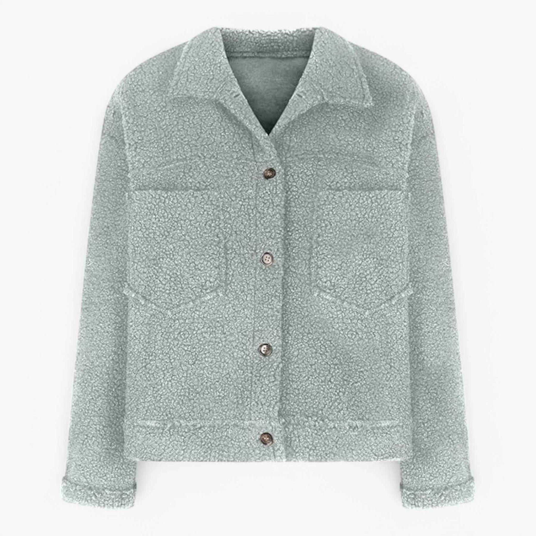 Damesbuitenjassen : Aria | Dames Kwartrits Wollen Jasje voor Koude Dagen in Groen van Pantino