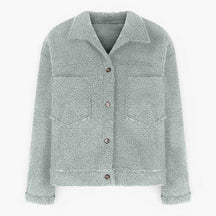 Damesbuitenjassen : Aria | Dames Kwartrits Wollen Jasje voor Koude Dagen in Groen van Pantino