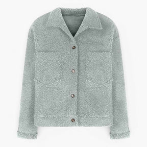 Damesbuitenjassen : Aria | Dames Kwartrits Wollen Jasje voor Koude Dagen in Groen van Pantino