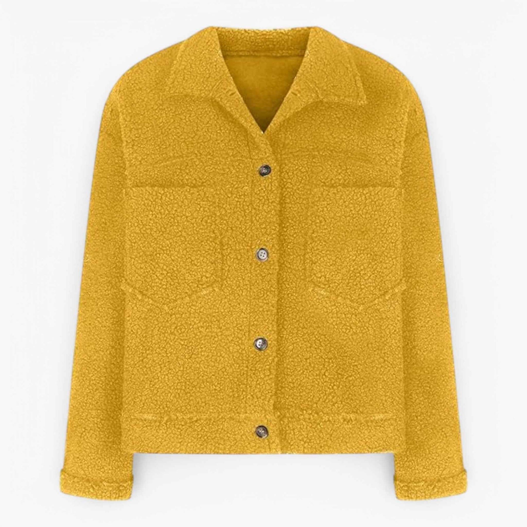 Damesbuitenjassen : Aria | Dames Kwartrits Wollen Jasje voor Koude Dagen in Geel van Pantino