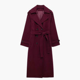 Brianna | Dames Lange Winterjas met Riemen