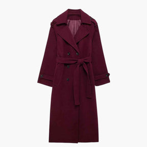 Brianna | Dames Lange Winterjas met Riemen
