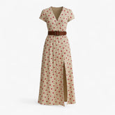 Dress : Nelle | Dames Lange Zomerjurk met Bohémien Stijl in Rood van Pantino