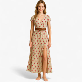 Dress : Nelle | Dames Lange Zomerjurk met Bohémien Stijl in van Pantino