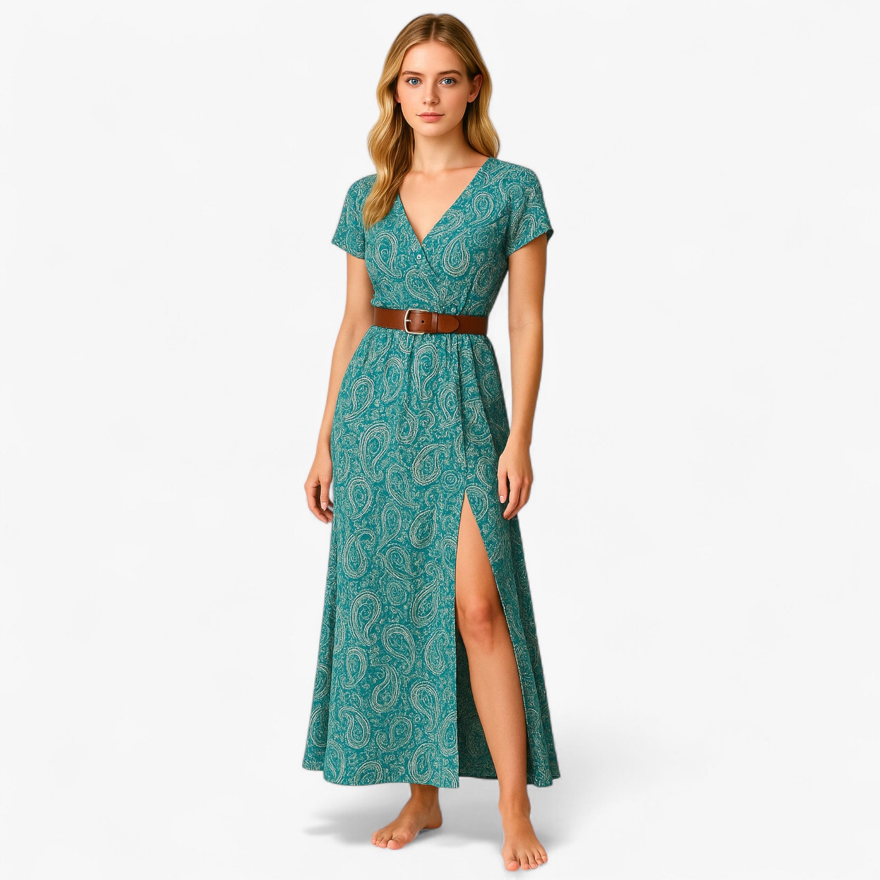 Dress : Nelle | Dames Lange Zomerjurk met Bohémien Stijl in van Pantino