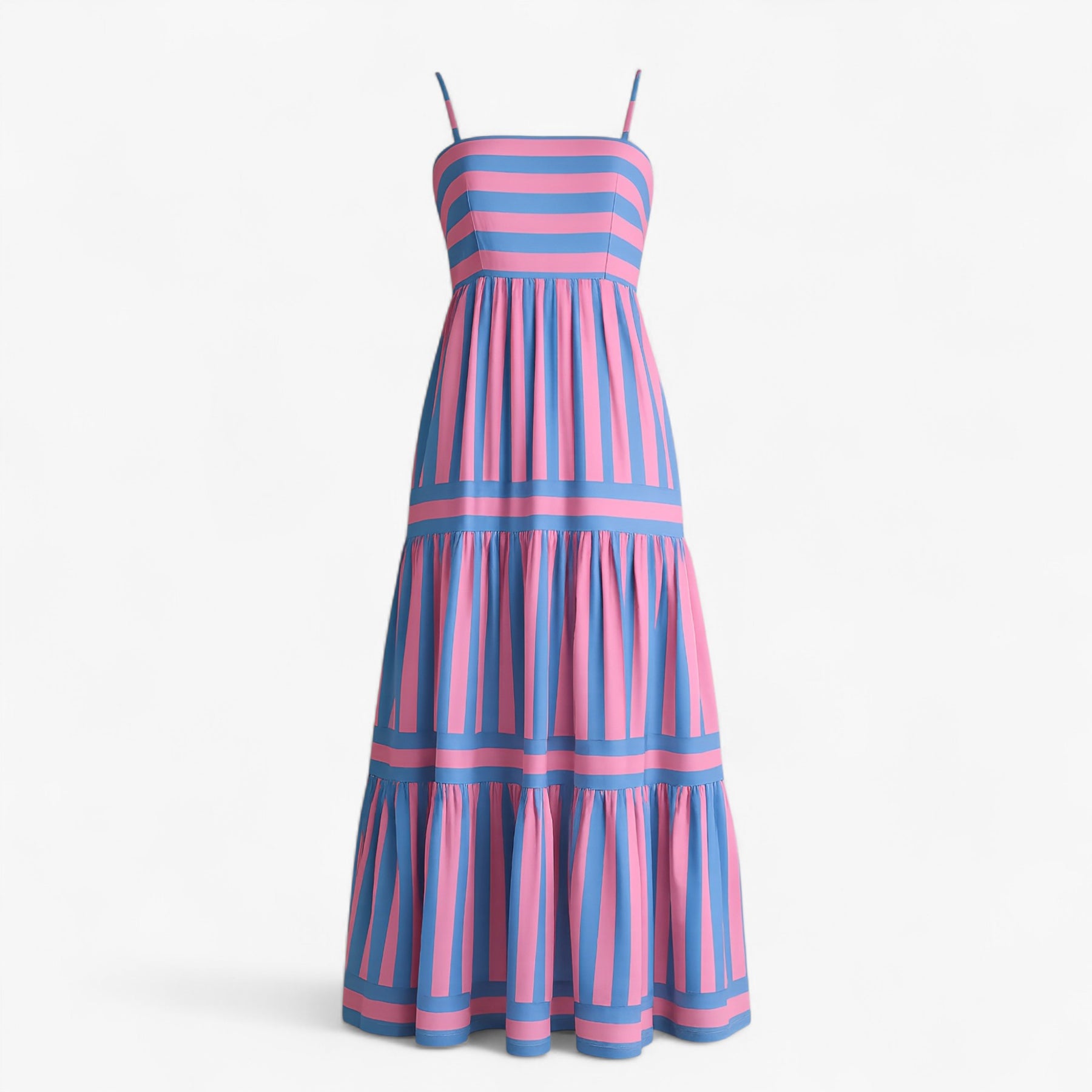Women's Dress : Alma | Dames Lichte Zomerjurk met Spaghettibandjes in Blauw van Pantino