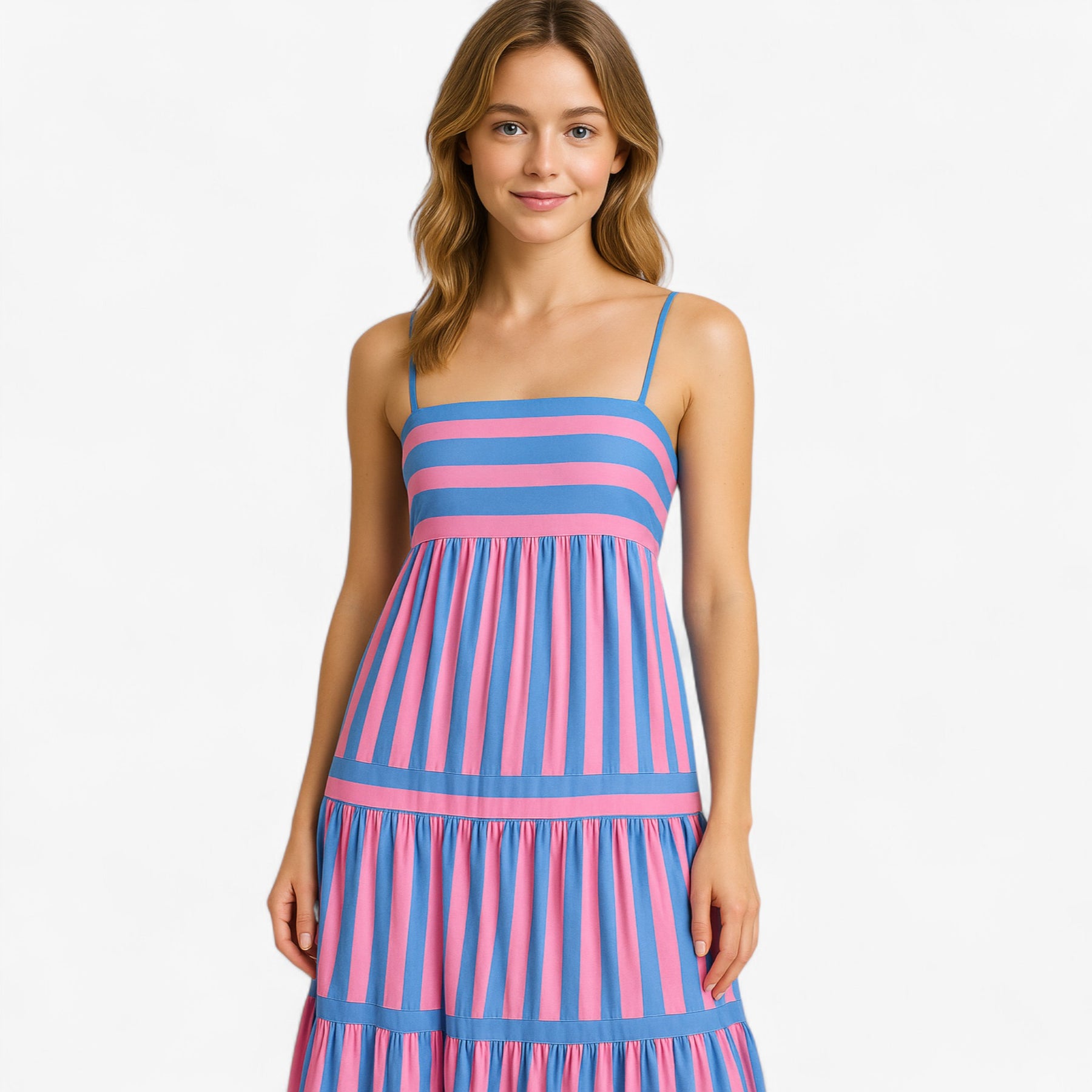 Women's Dress : Alma | Dames Lichte Zomerjurk met Spaghettibandjes in van Pantino