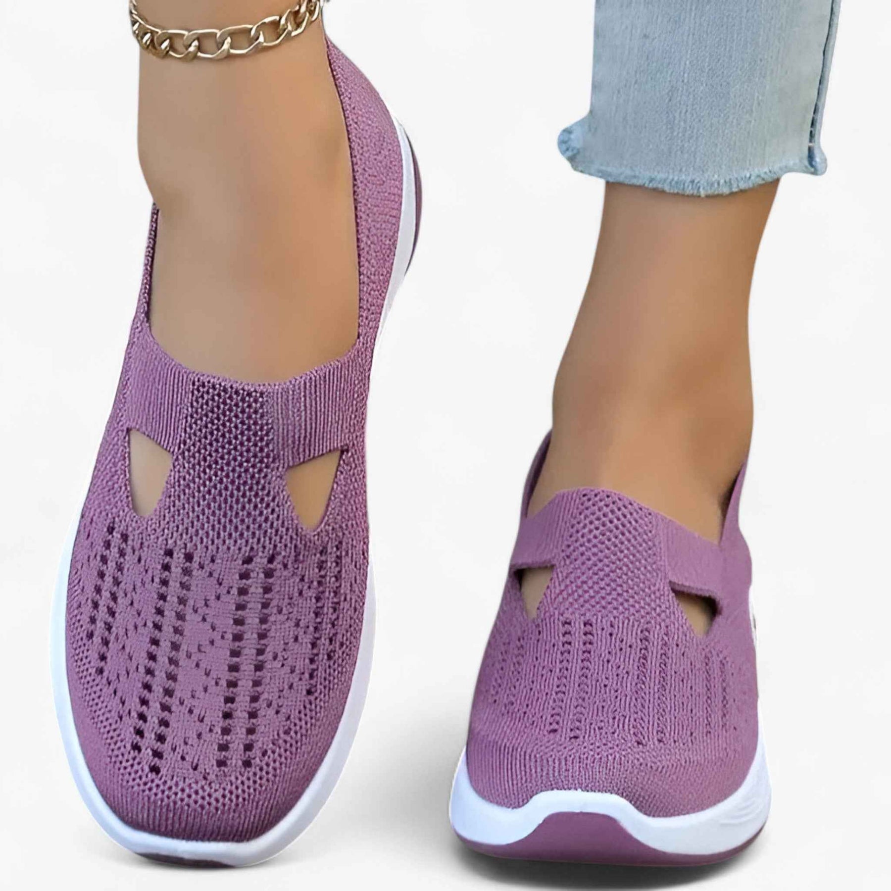 Dames Instap Schoenen : Clare | Zachte schoenen – Lichtgewicht en Schokabsorberend in Paars van Pantino