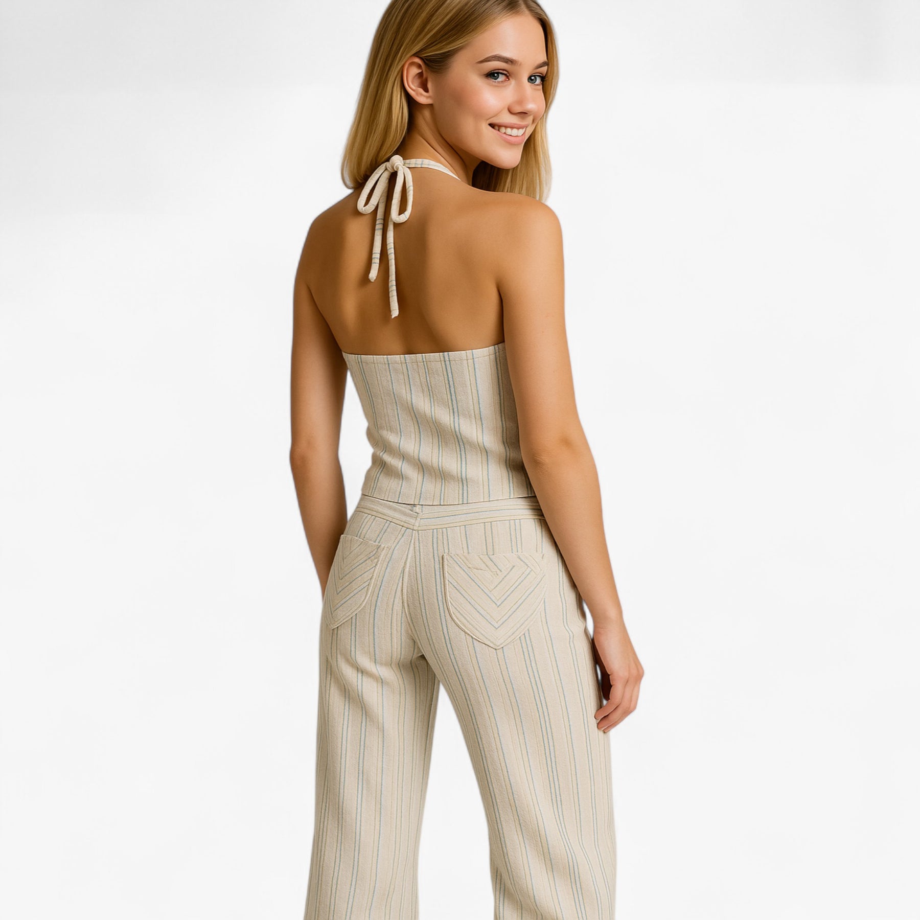 Women Set : Camila | Dames Lichtgewicht Zomer Set met Top en Broek in van Pantino