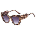 Damskie oversize okulary przeciwsłoneczne cat eye z ochroną UV400 - kwiatowy szary