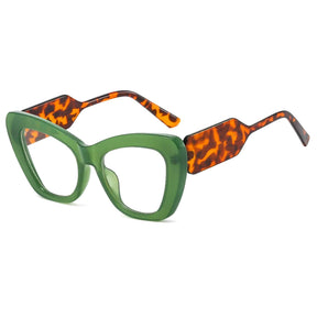 Zonnebrillen : Dames Oversized Cat Eye Zonnebril met UV400 Bescherming - Bloemen Grijs in groen volgens afbeelding van Pantino