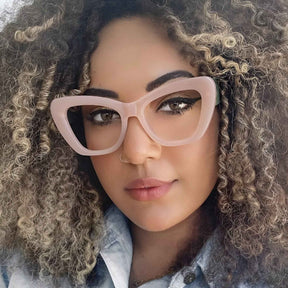 Zonnebrillen : Dames Oversized Cat Eye Zonnebril met UV400 Bescherming - Bloemen Grijs in van Pantino