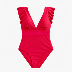 Women's Outfit : Melody | Dames Sexy Badpak met Netdetails in Roze van Pantino