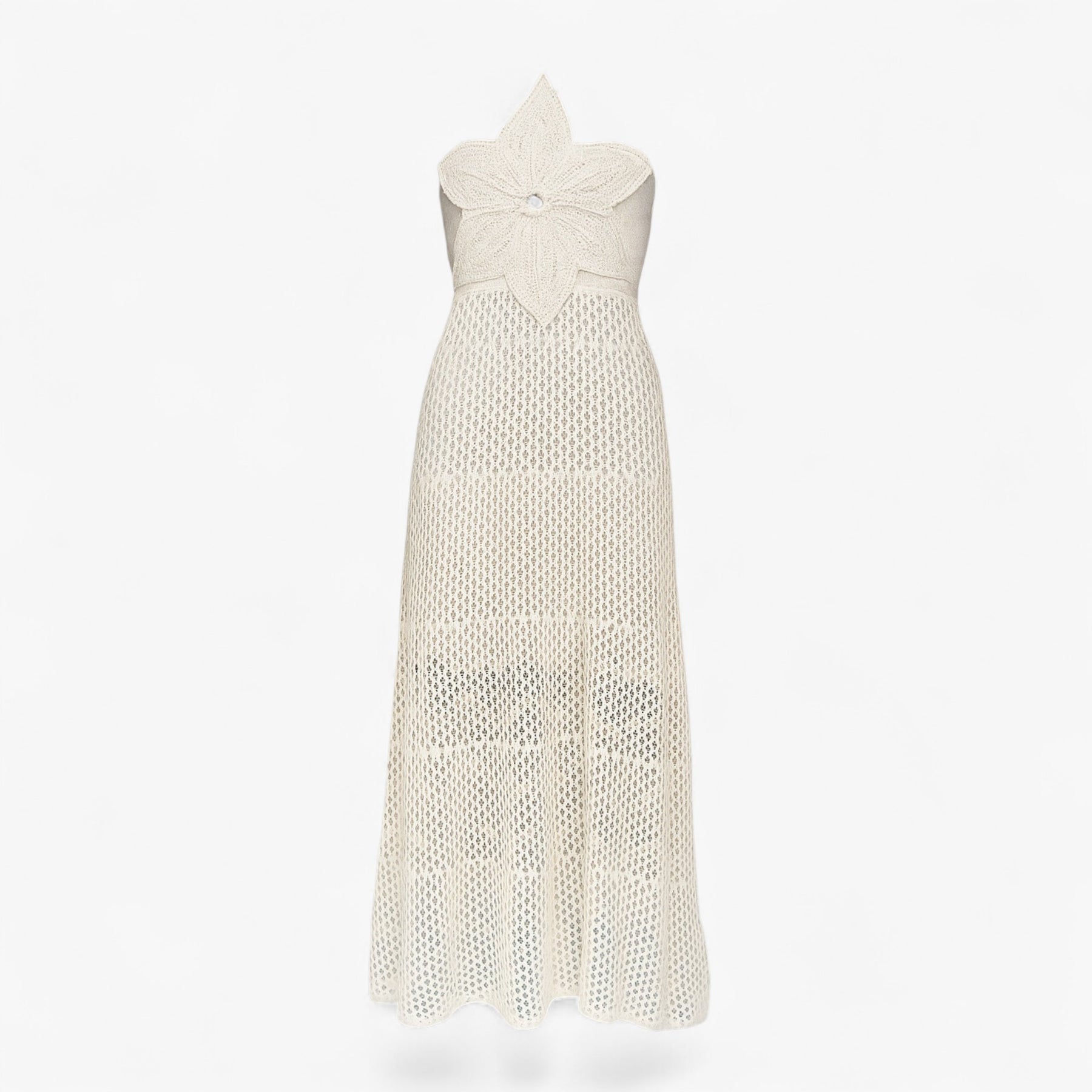 Women's Dress : Alva | Dames Sexy Maxi Jurk met 3D Applicaties in Abrikoos van Pantino