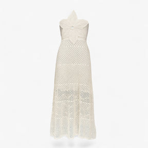 Women's Dress : Alva | Dames Sexy Maxi Jurk met 3D Applicaties in Abrikoos van Pantino