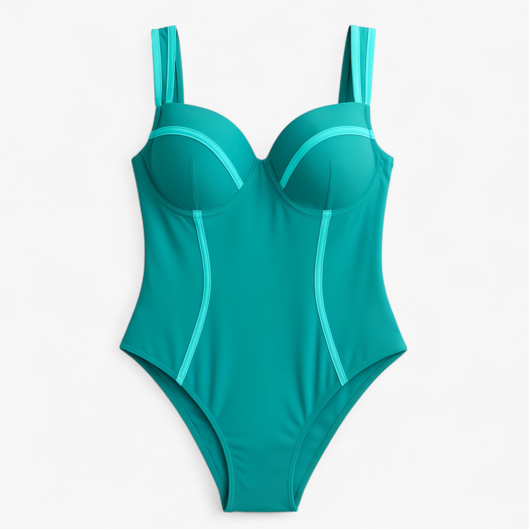 Women's Outfit : Robyn | Dames Slim Fit Badpak voor Elegante Look in Blauw-Groen van Pantino