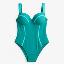 Women's Outfit : Robyn | Dames Slim Fit Badpak voor Elegante Look in Blauw-Groen van Pantino