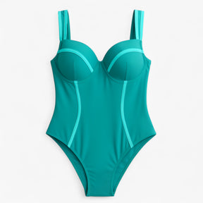 Women's Outfit : Robyn | Dames Slim Fit Badpak voor Elegante Look in Blauw-Groen van Pantino