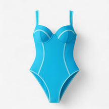 Women's Outfit : Robyn | Dames Slim Fit Badpak voor Elegante Look in Blauw van Pantino