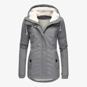Damesbuitenjassen : Freya | Dames Stijlvol Winterjack in Grijs van Pantino