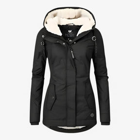 Damesbuitenjassen : Freya | Dames Stijlvol Winterjack in Zwart van Pantino