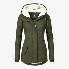 Damesbuitenjassen : Freya | Dames Stijlvol Winterjack in Groen van Pantino