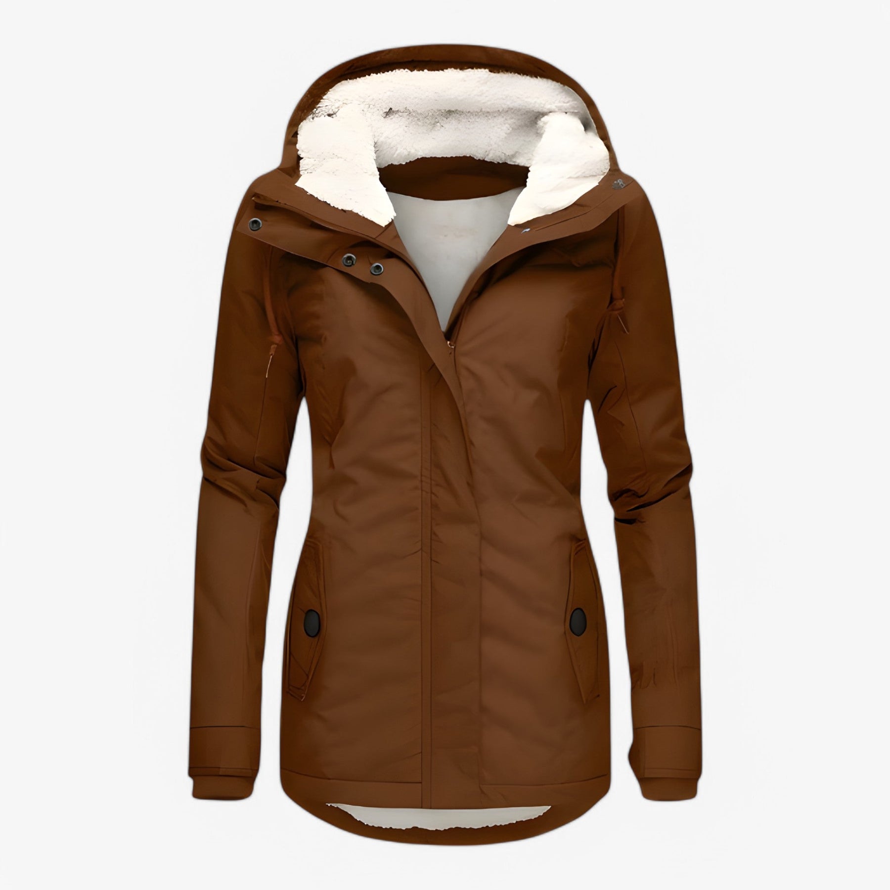 Damesbuitenjassen : Freya | Dames Stijlvol Winterjack in Bruin van Pantino