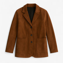 Jassen : Emilia | Dames Suede Winterjas in Intens Bruin in Bruin van Pantino