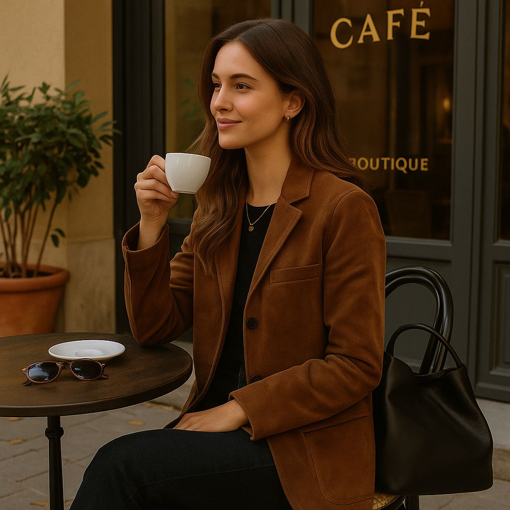 Jassen : Emilia | Dames Suede Winterjas in Intens Bruin in van Pantino