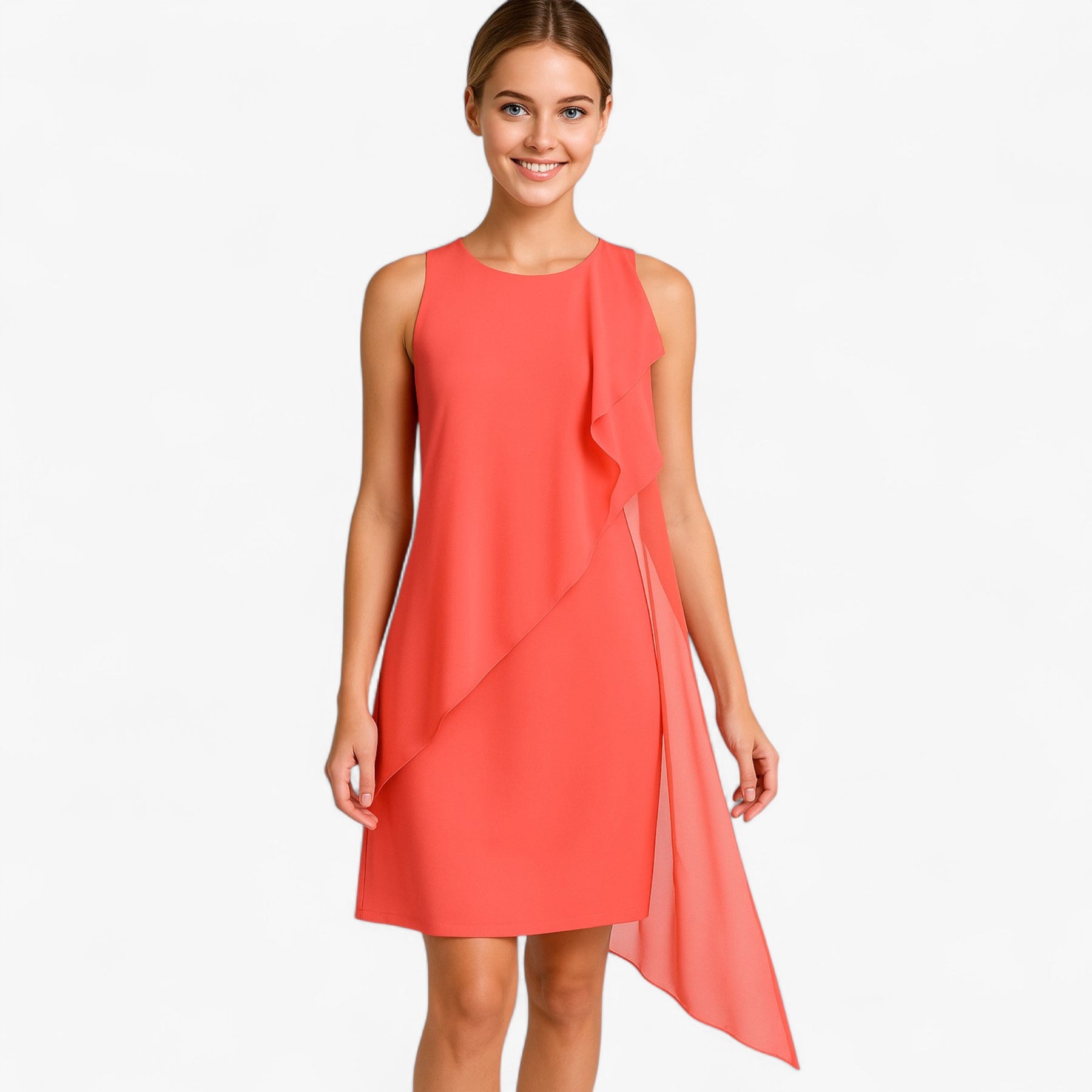 Dress : Edita | Dames Zomerjurk Zonder Mouwen Chiffon in van Pantino