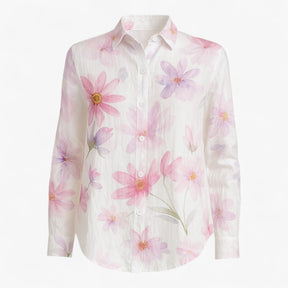 Blouse : Norah | Damesblouse met Unieke Kleurige Print in Wit van Pantino