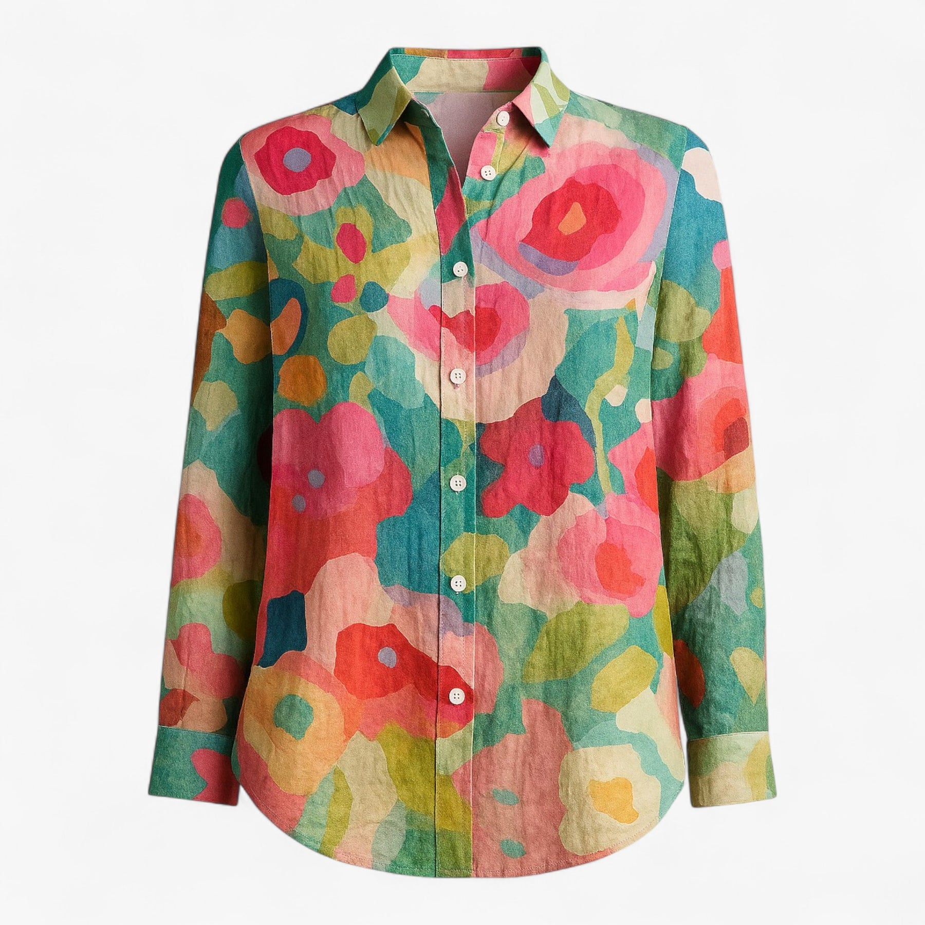 Blouse : Norah | Damesblouse met Unieke Kleurige Print in Mixen van Pantino