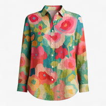 Blouse : Norah | Damesblouse met Unieke Kleurige Print in Mixen van Pantino
