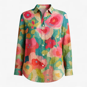 Blouse : Norah | Damesblouse met Unieke Kleurige Print in Mixen van Pantino