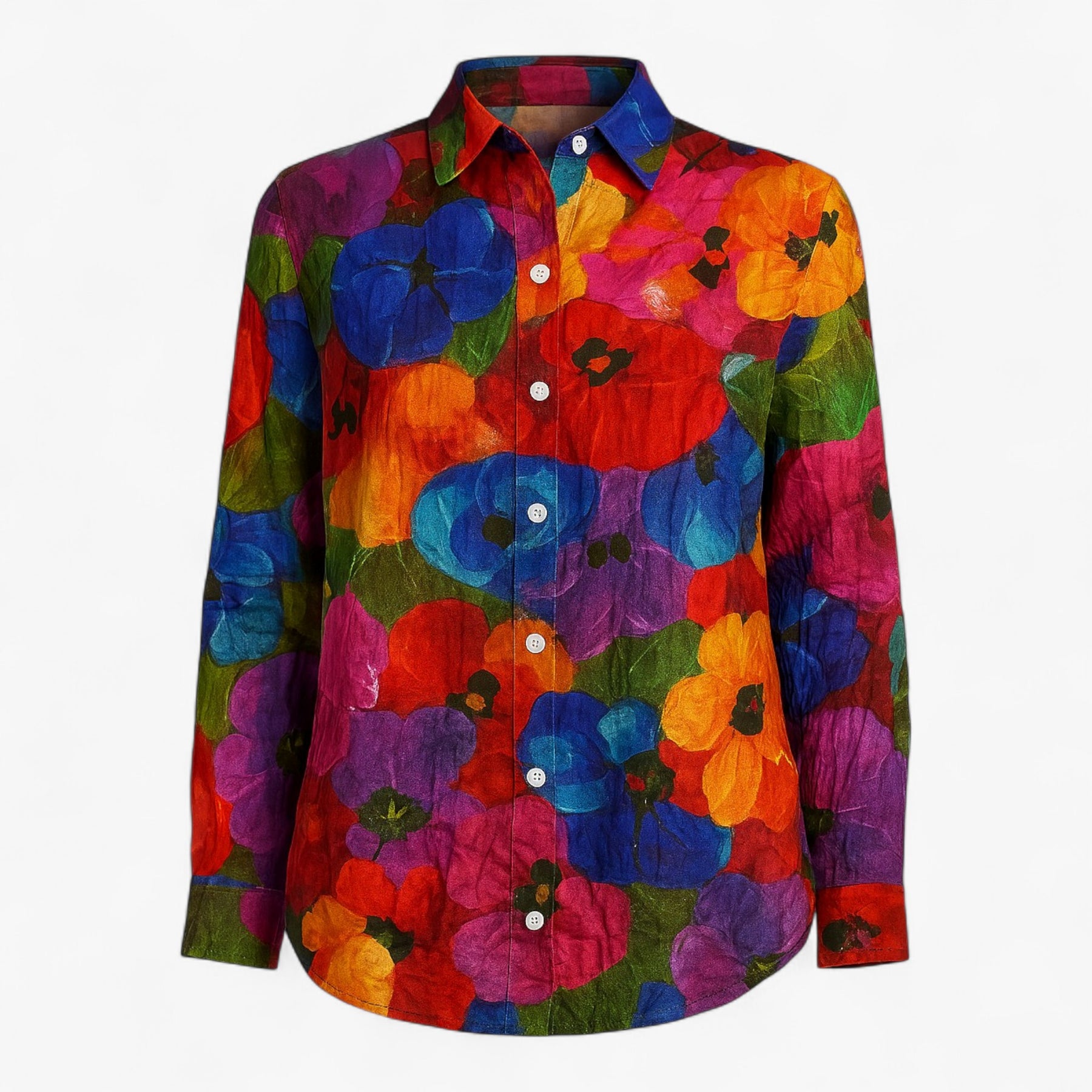 Blouse : Norah | Damesblouse met Unieke Kleurige Print in Mix 2 van Pantino