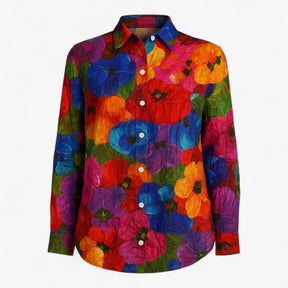 Blouse : Norah | Damesblouse met Unieke Kleurige Print in Mix 2 van Pantino