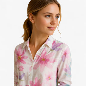 Blouse : Norah | Damesblouse met Unieke Kleurige Print in van Pantino