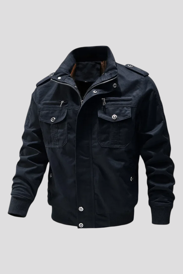 Fleece Jacket : Heren Fleecejack met Windbescherming - Zwart in Marine van Pantinoshop
