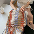Strandtaske Dame Sort - Stilfuldt Vævet Sommerdesign - Strå