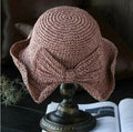 Sombreros floppy - Sombrero de sol liso con borde rizado - Rosa oscuro