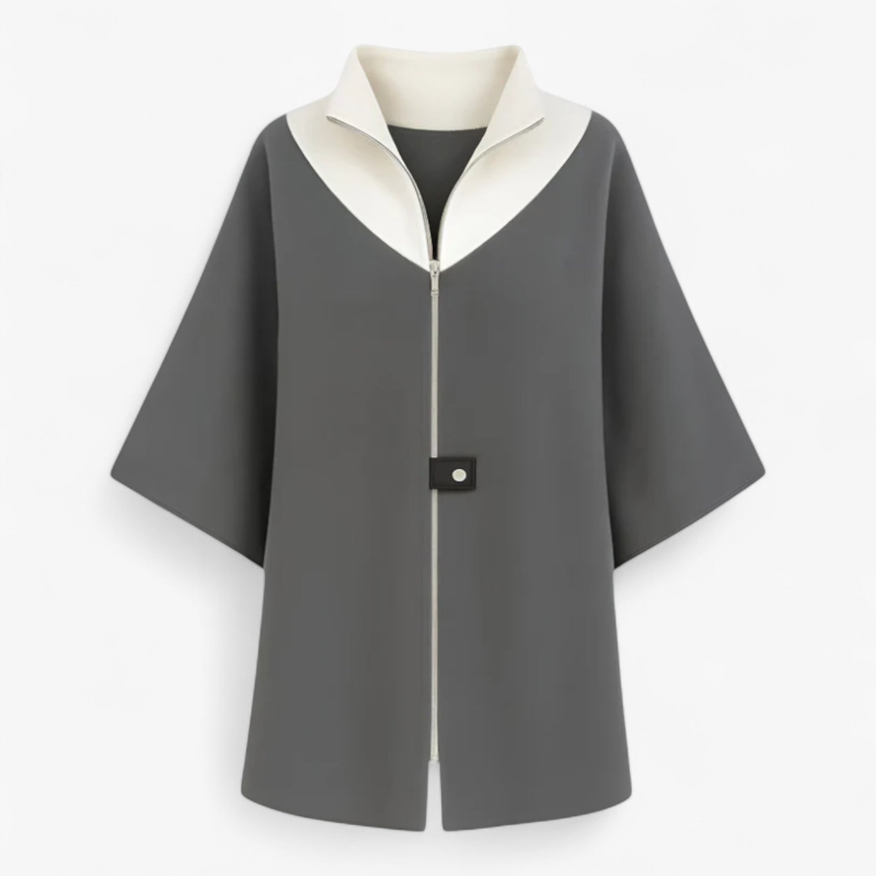 Clothes : Elena | Elegante lange jas voor dames in Grijs van Pantino